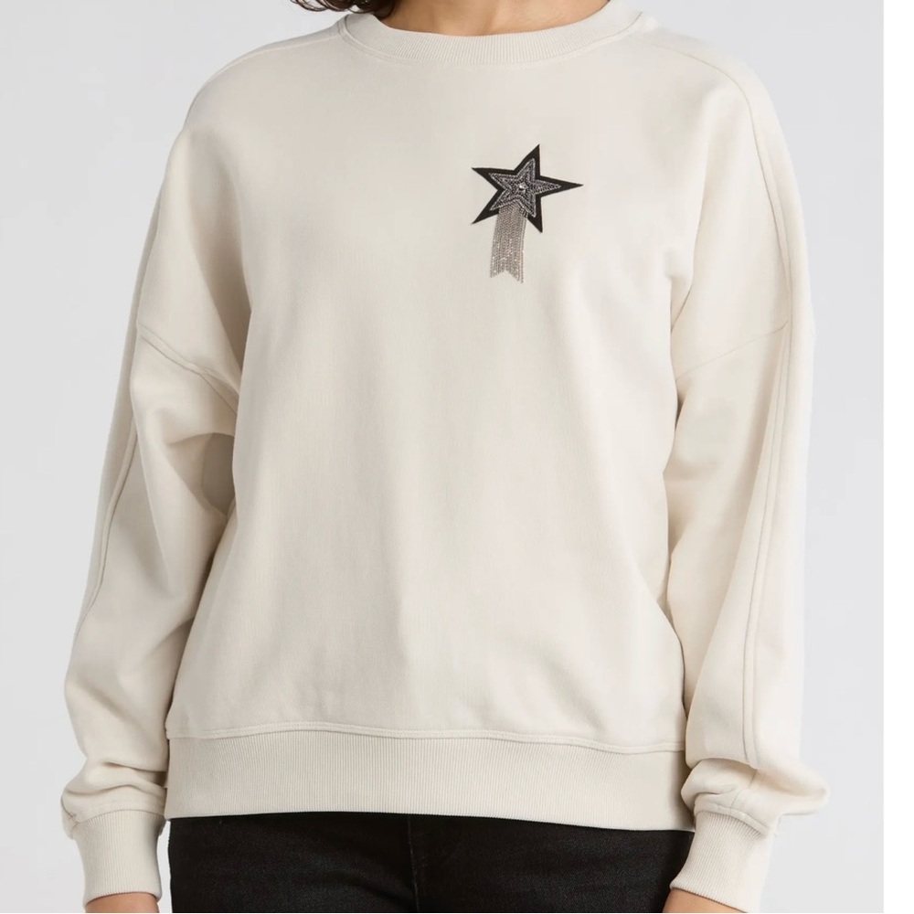 Brand Boss Orange Women's Cream Star Embroidered Sweatshirt